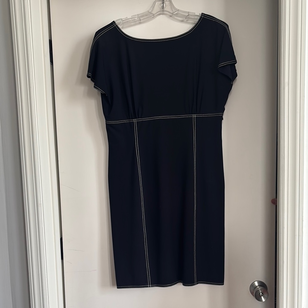 Blue Sheath Mini Dress with Flutter Sleeves